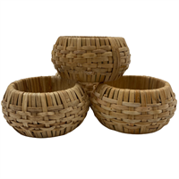 Bamboo napkin ring, natural, set of 4, handmade